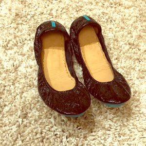 Black Tieks Size 7 Worn Once. Like new.
